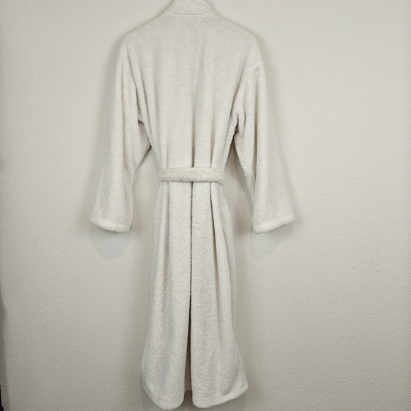 Pottery Barn Unisex White Long sleeve Pockets Belted Robe Size Medium - Picture 8 of 13